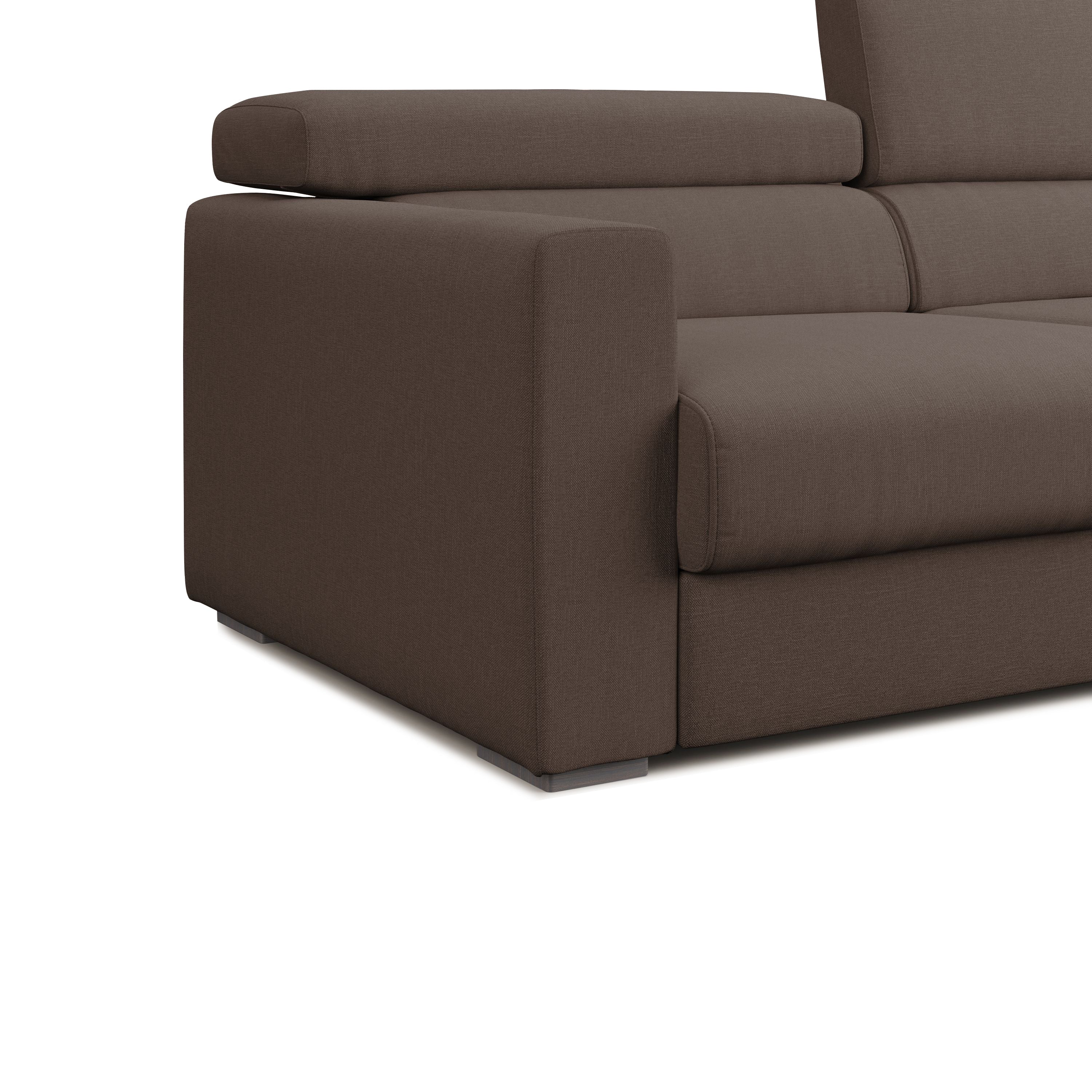 Dylan Divano con pouf estraibile 188 cm marrone