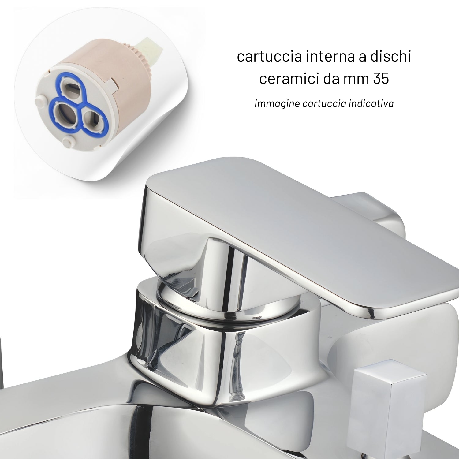 Miscelatore esterno vasca francia con deviatore rubinetto monocomando cromato ogomondo *** confezione 1