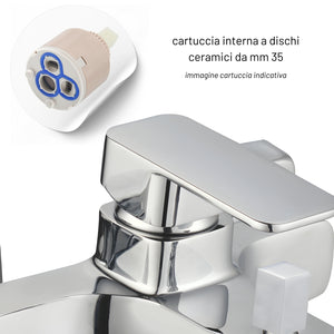 Miscelatore esterno vasca francia con deviatore rubinetto monocomando cromato ogomondo *** confezione 1