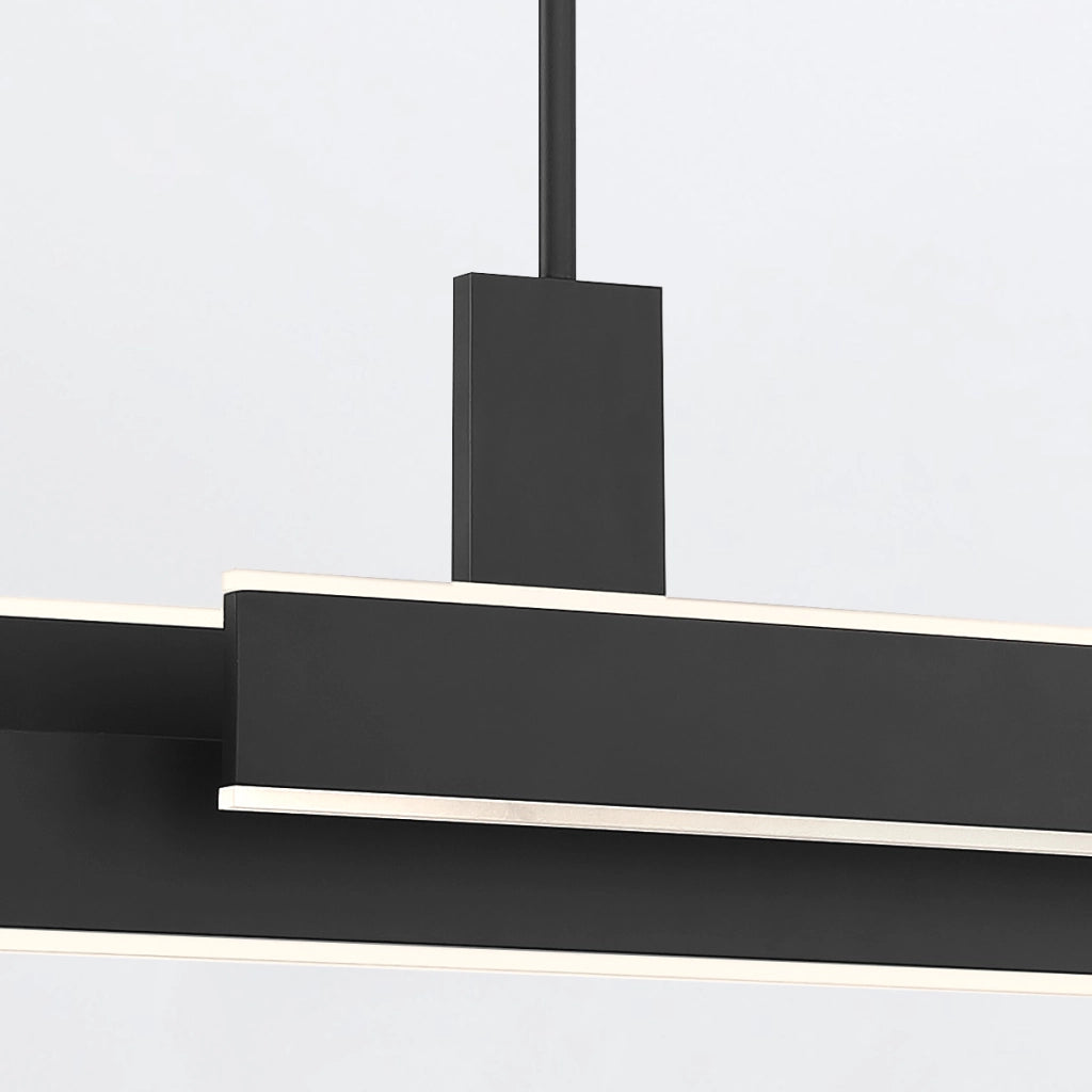 Lampada a sospensione Cameno nera LED 74W 114cm 3000K