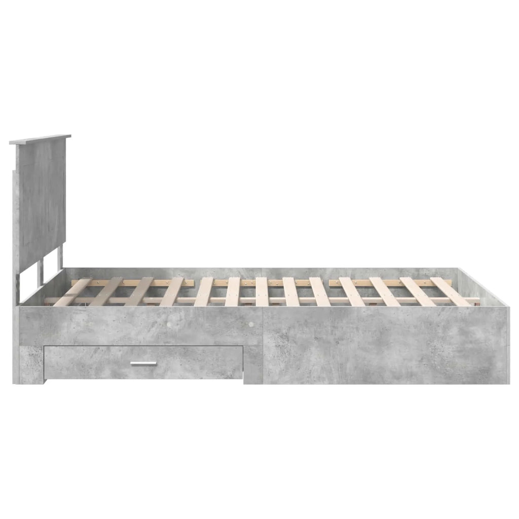Struttura del letto con testiera Grigio cemento 140 x 190 cm 3409643