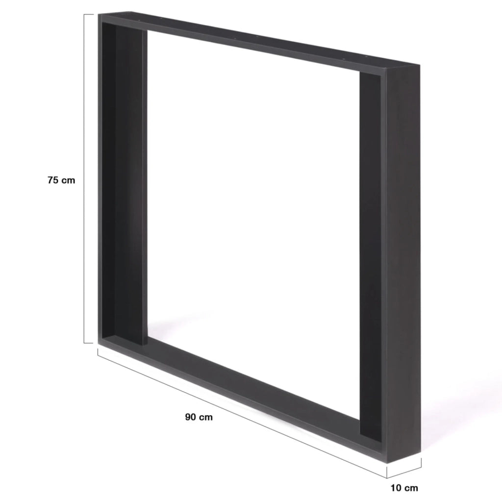 IDMarket - Lote de 2 patas de mesa cuadradas negras PHOENIX 75 cm
