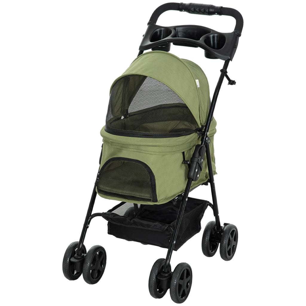 Carrello per Cani Pieghevole ¨C zephmum ¨C Khaki 67x45x96 cm