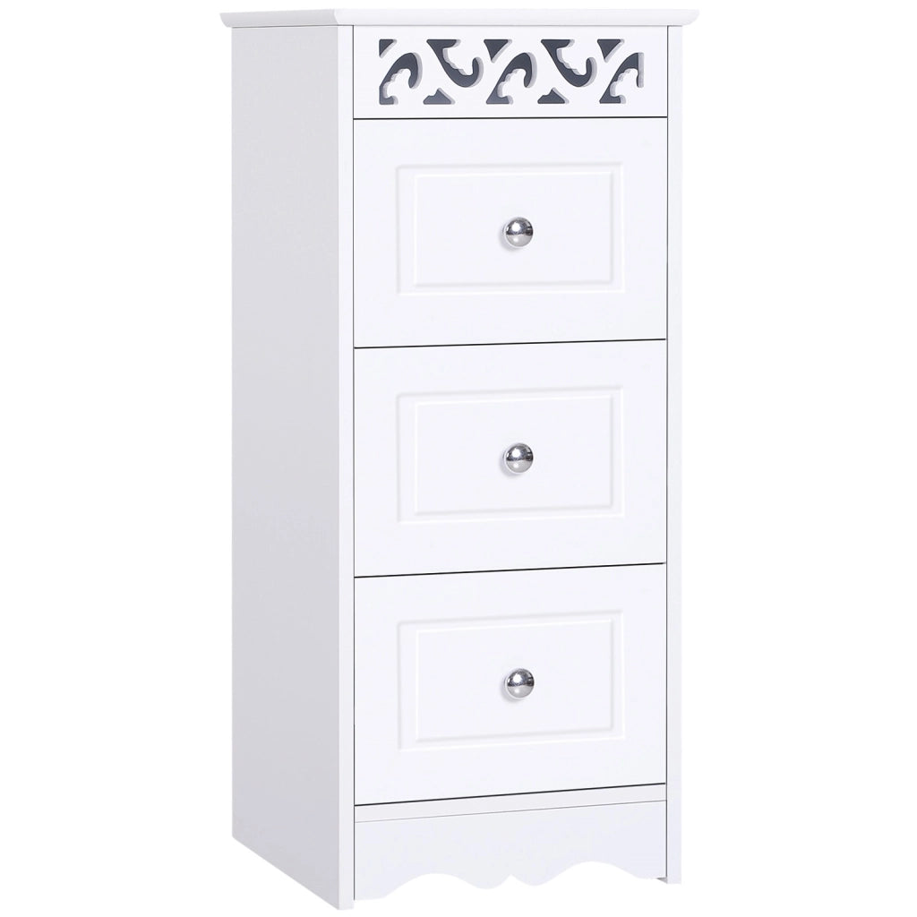 EasyComfort Mobiletto Multiuso con Cassetti, Mobiletto Basso in MDF grado E1 29.8x29.8x68.5cm bianco