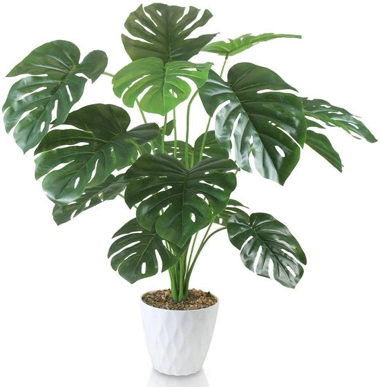 Monstera artificiale alta 75 cm 18 rami in vaso decorazione moderna per interni esterni camera da letto soggiorno balcone matrimonio festa