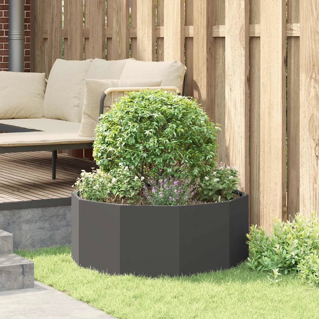 Fioriera | Cassetta per fiori | Vaso Nero 90 x 90 x 35 cm Acciaio