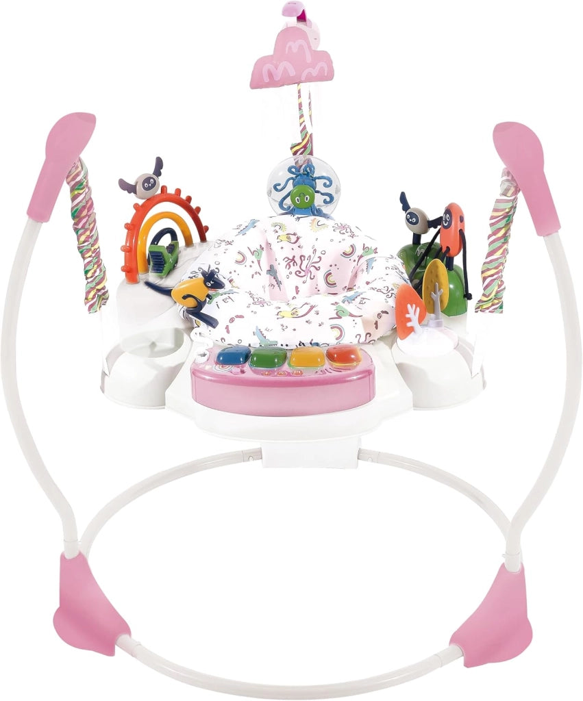 Jumperoo per Bambini, Centro attività Saltella con Altezza Regolabile, Gioco Saltellante con Sedile Girevole a 360°, Saltarello per Neonati con Luci e Suoni per Bambini 6+ Mesi (Blu)