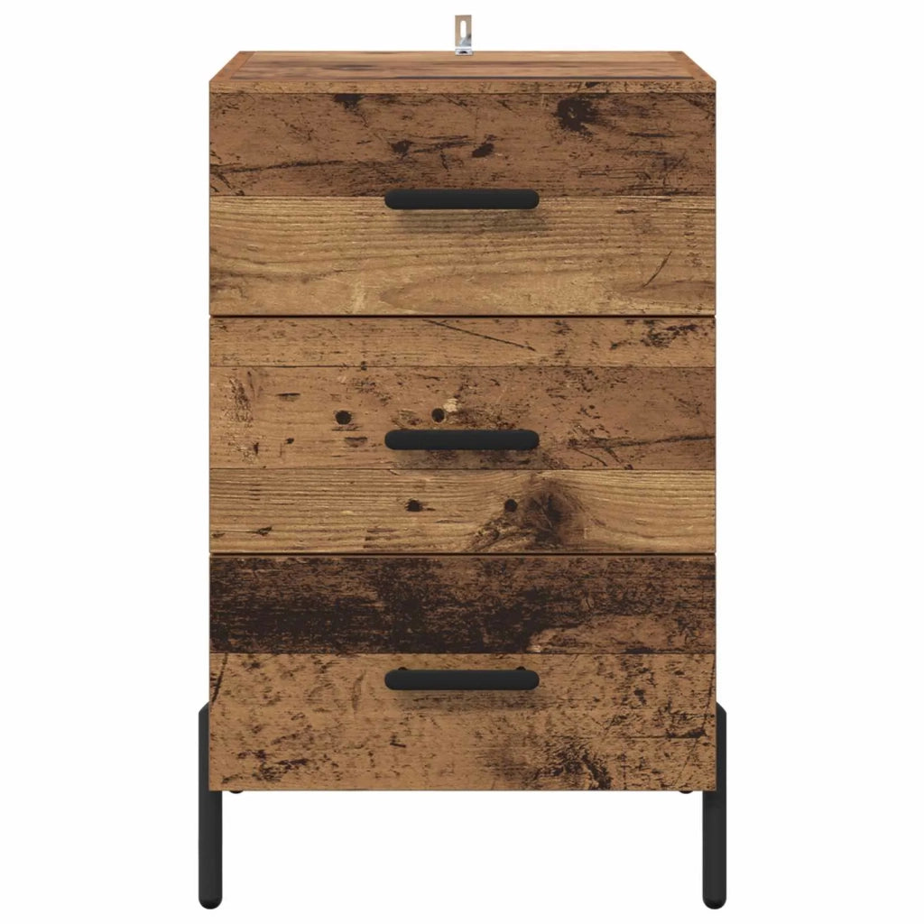 Comodino | Armadio da Notte | Mobiletto da notte con cassetto Legno vecchio 40 x 40 x 66 cm