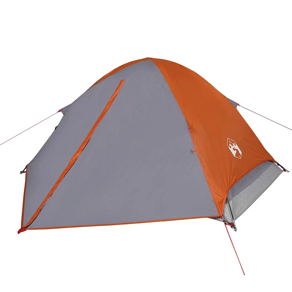 Tenda da Campeggio a Cupola 4 Persone-Tenda per Escursionismo Grigio e Arancione 493087
