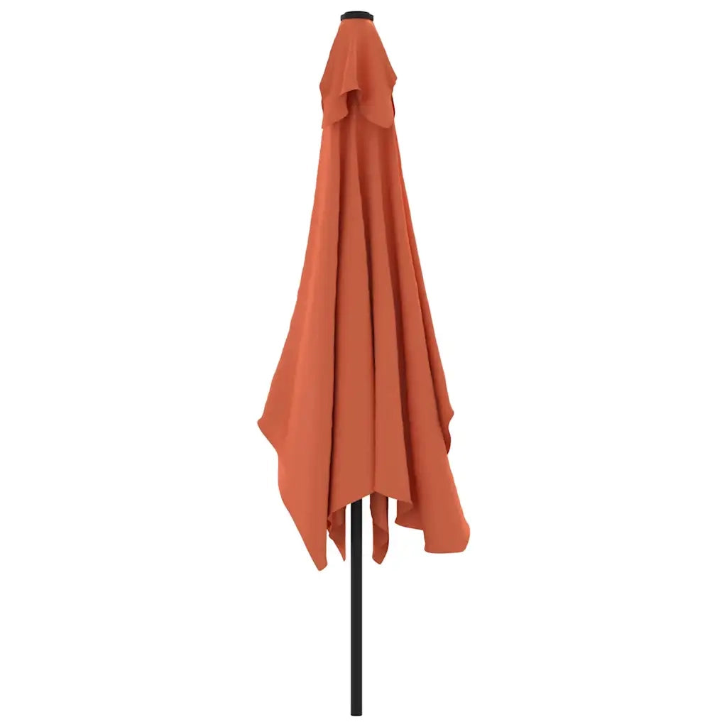 Ombrellone con Palo in Metallo 300x200 cm Terracotta 44504
