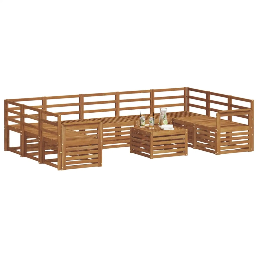 Set divani 10 pcs Naturale Legno di Acacia Massello 3375504