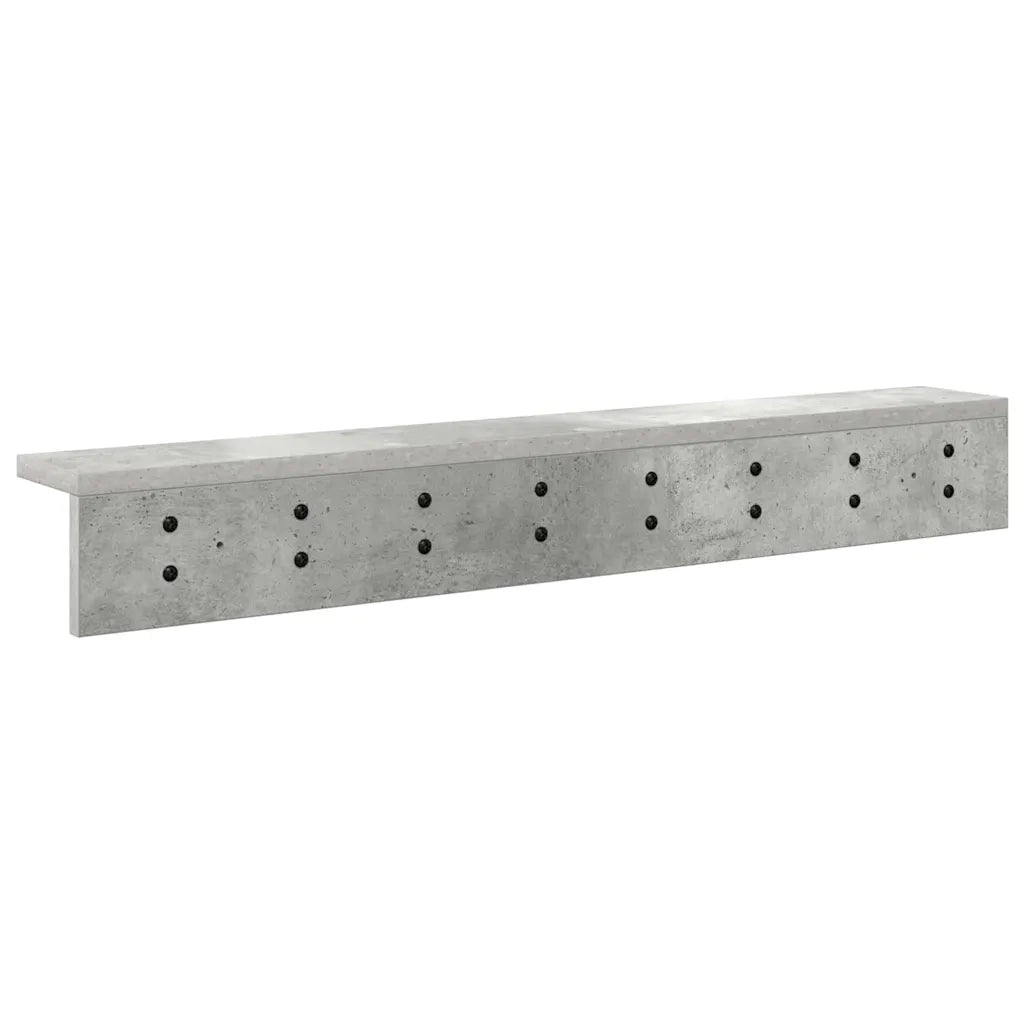 vidaXL Appendiabiti a muro Grigio cemento 80 x 10.5 x 10.5 cm