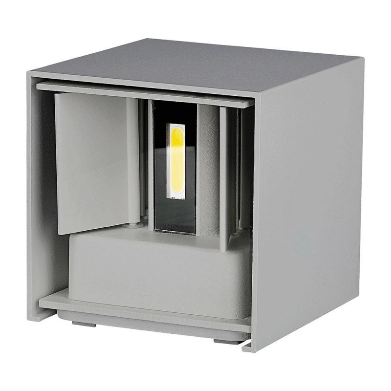 Lampada da parete da 6W con corpo grigio bridglux quadrato 3000k