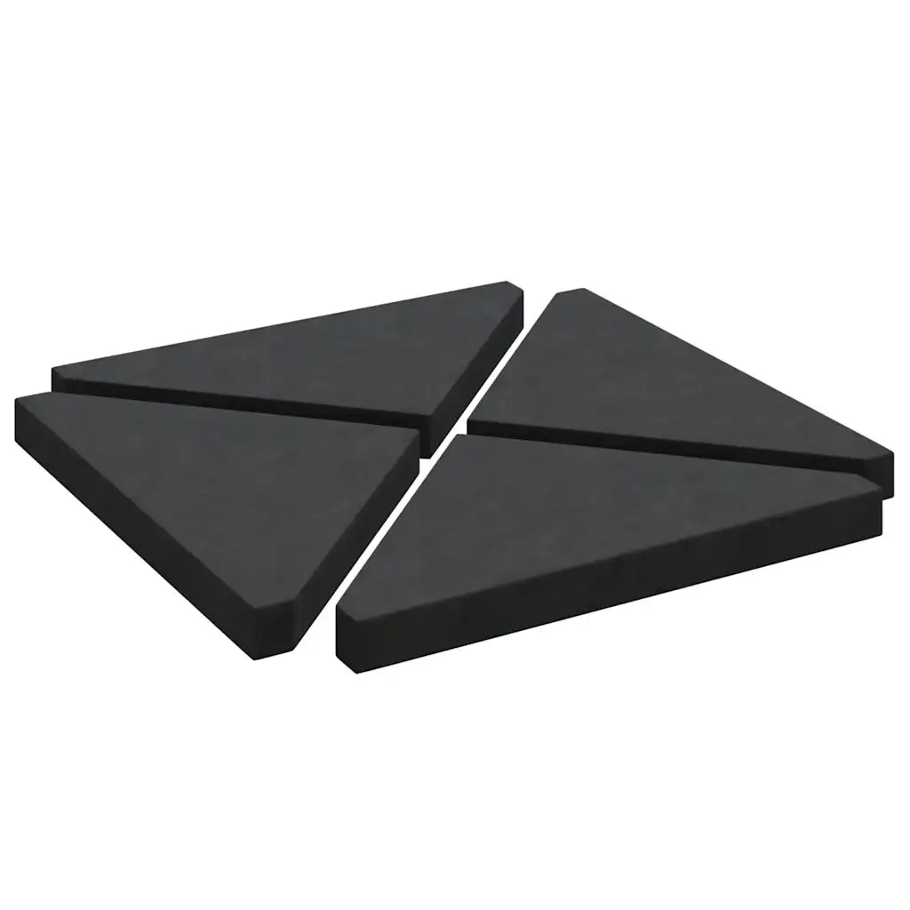 Piastre per Parasole 4 pz in Granito Triangolare 14 kg Nero 3318587