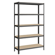 Mobiletto portaoggetti in acciaio per carichi pesanti a 5 ripiani montaggio senza attrezzi ripiano da garage per cassette degli attrezzi capacità di carico 875 kg 60 x 120 x 200 cm grigio 12_0005573