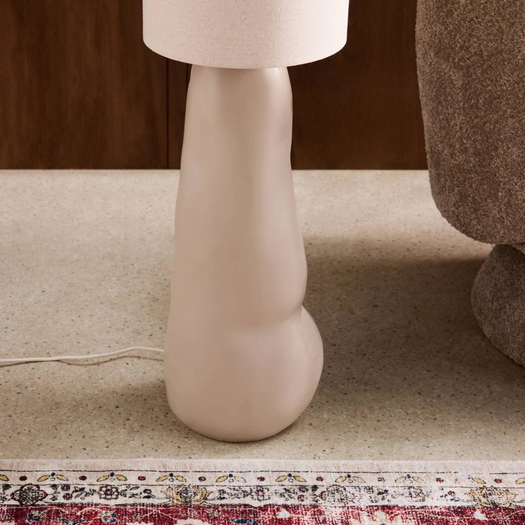 Lampada da terra per interno in ceramica e tessuto, ø27cm, talpa