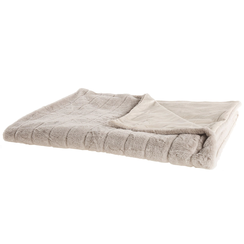 Moderna Coperta di Plaid Minimalista in morbido Tessuto di Poliestere 180 x 220 cm Beige  soggiorno camera da letto