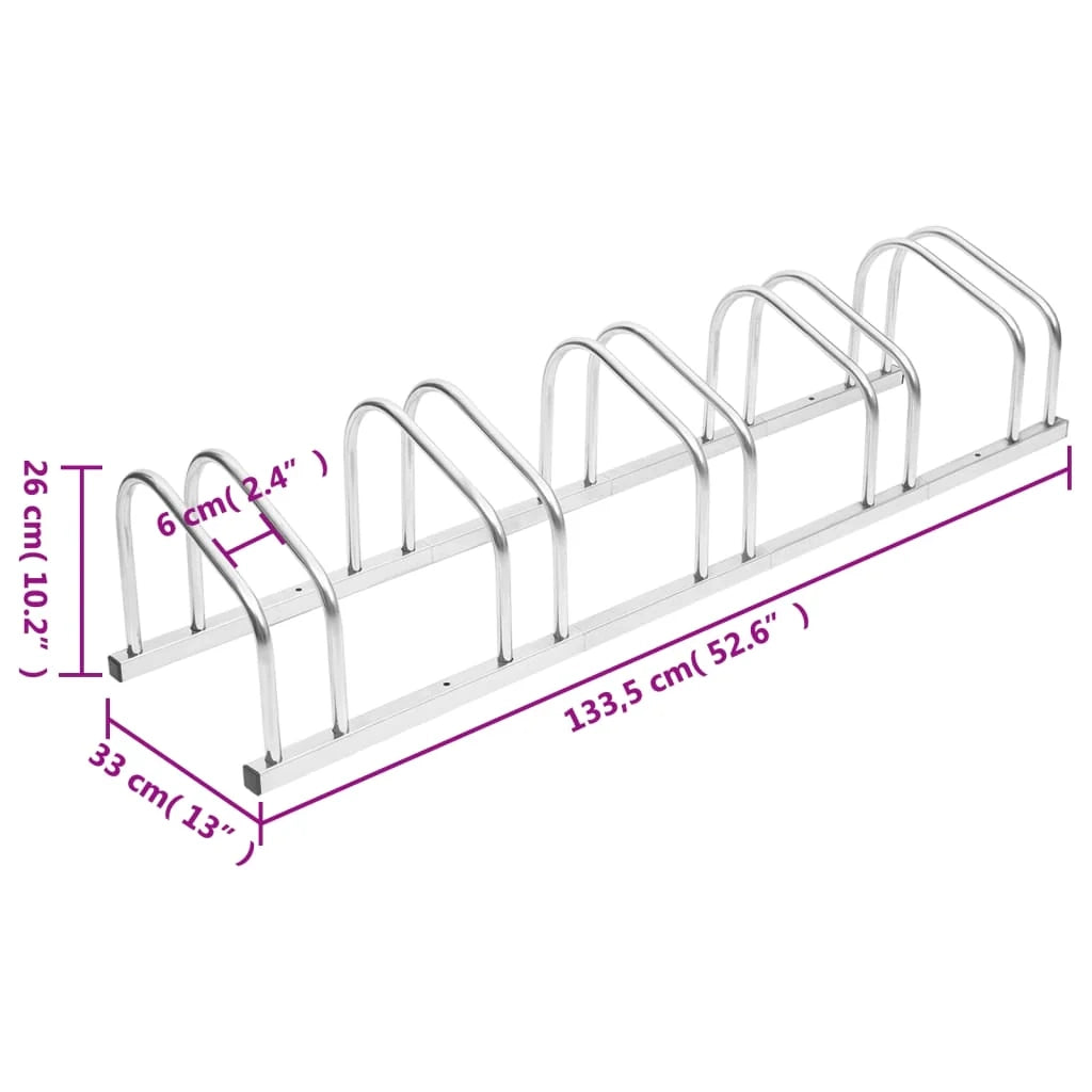 Portabiciclette per 5 biciclette 133,5 x 33 x 26 cm acciaio zincato 02_0004581