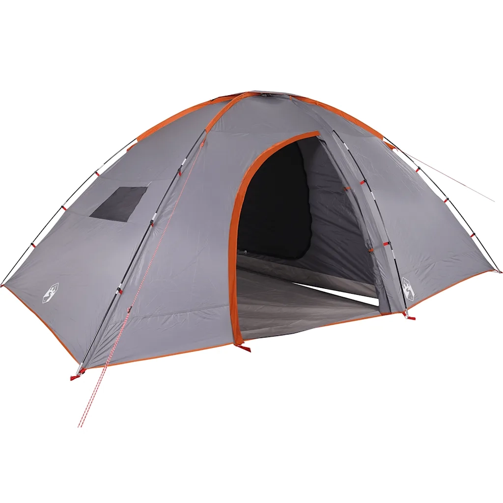 Tenda da Campeggio per 8 Persone Grigio e Arancione Impermeabile 94718