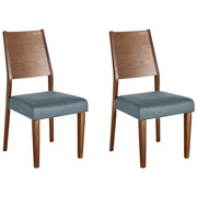 Set di 2 sedie da pranzo in legno scuro con decorativo design moderno e tradizionale