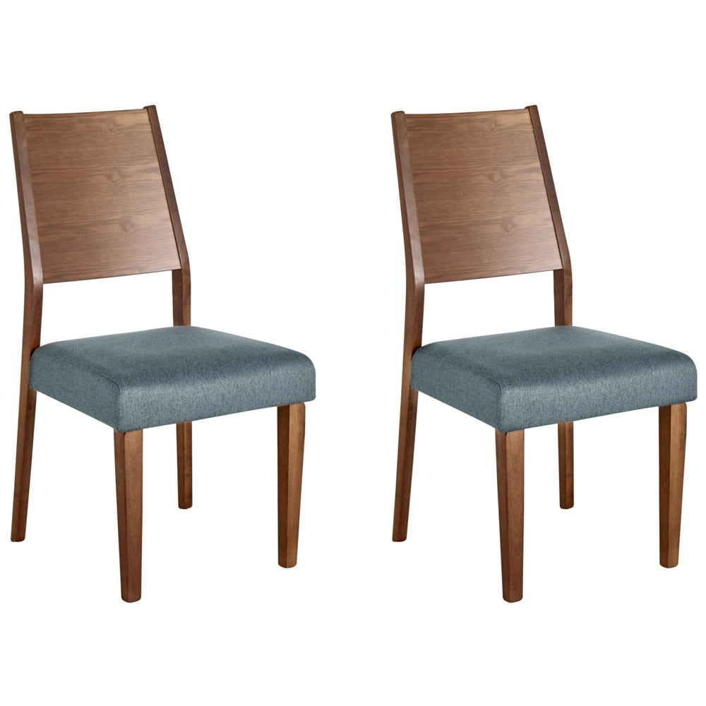 Set di 2 sedie da pranzo in legno scuro con decorativo design moderno e tradizionale