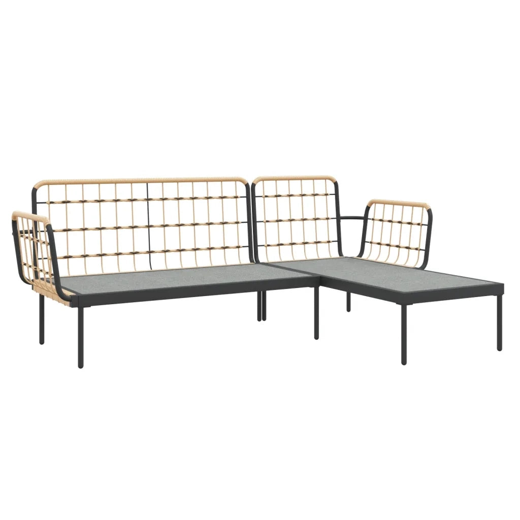 Set Salotto da Giardino 3pz | Set di Mobili da Esterno con Cuscini Grigio Scuro Polyrattan
