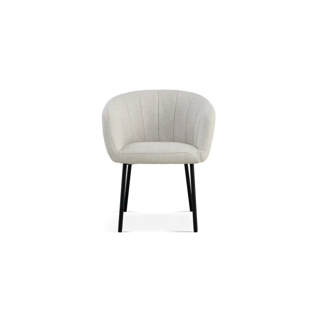 Sedia SIVIGLIA – Tessuto beige – Piedi in metallo – Altezza 79 cm – Stile contemporaneo