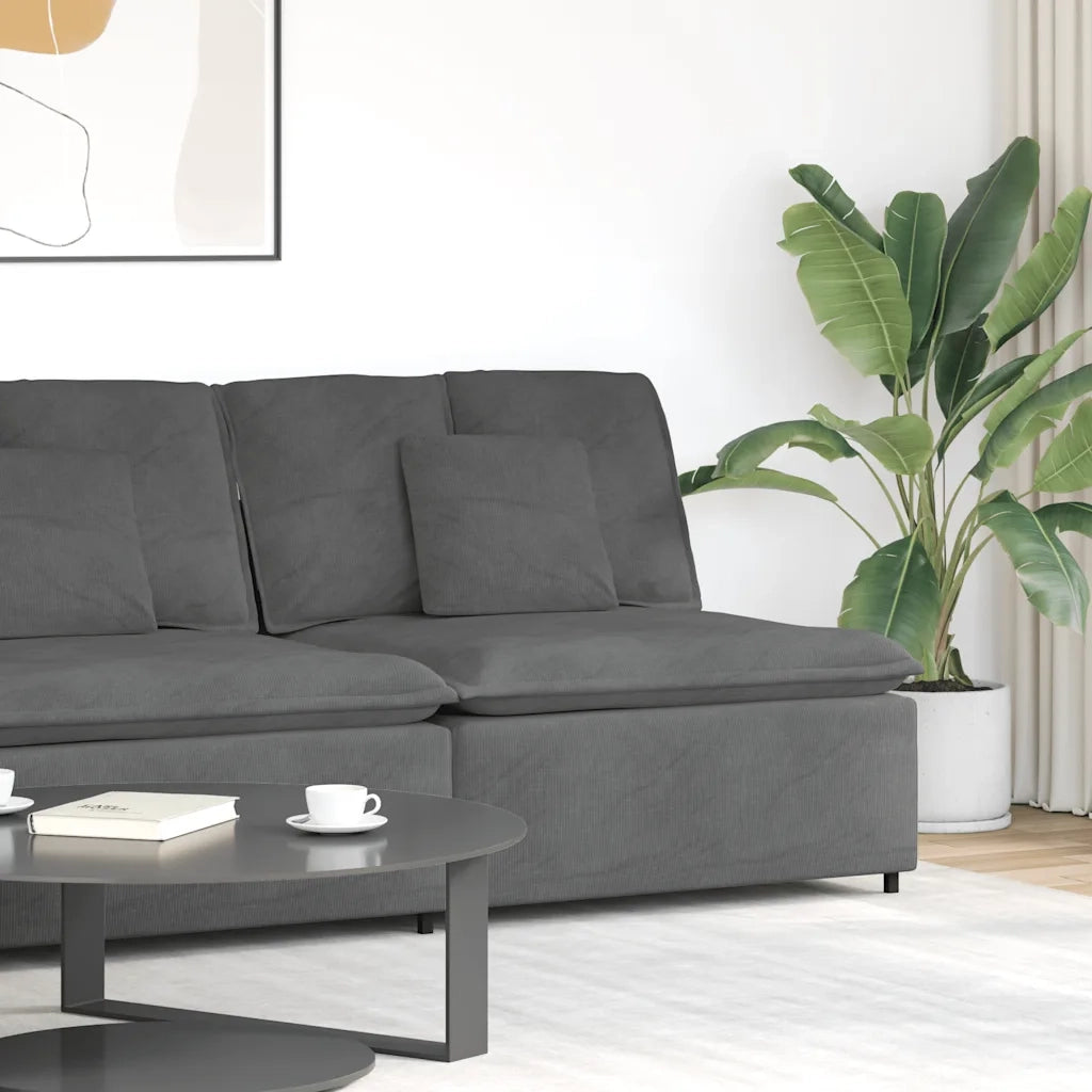 Modulo Centrale Divano Modulare con Cuscini Grigio Scuro 100 cm CFW7360673