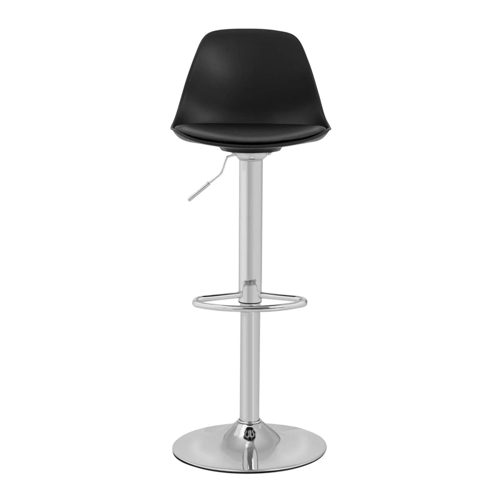 Set di 4 sgabelli da bar con basamento cromato nero schienale 14_0003746