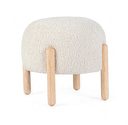 Sgabello Ø 45x38 cm Dalia in Bouclè Naturale