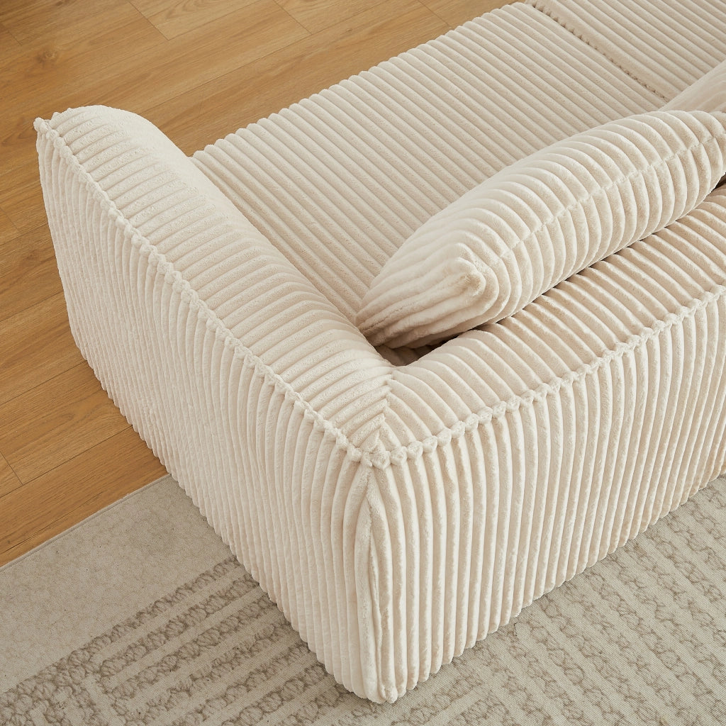 Divano modulare dalle linee curve beige