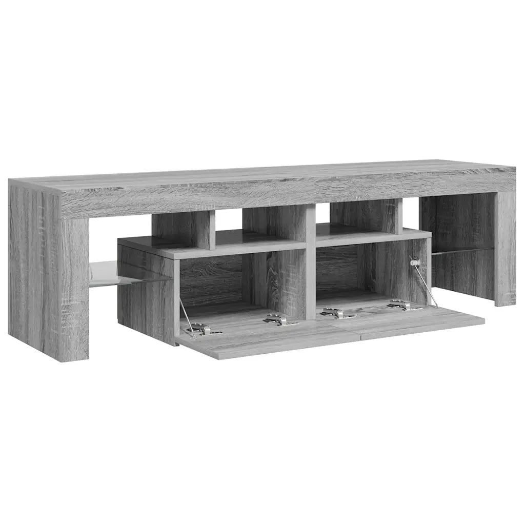 Mobile Porta TV con Luci LED grigio sonoma 140x36,5x40 cm 822642