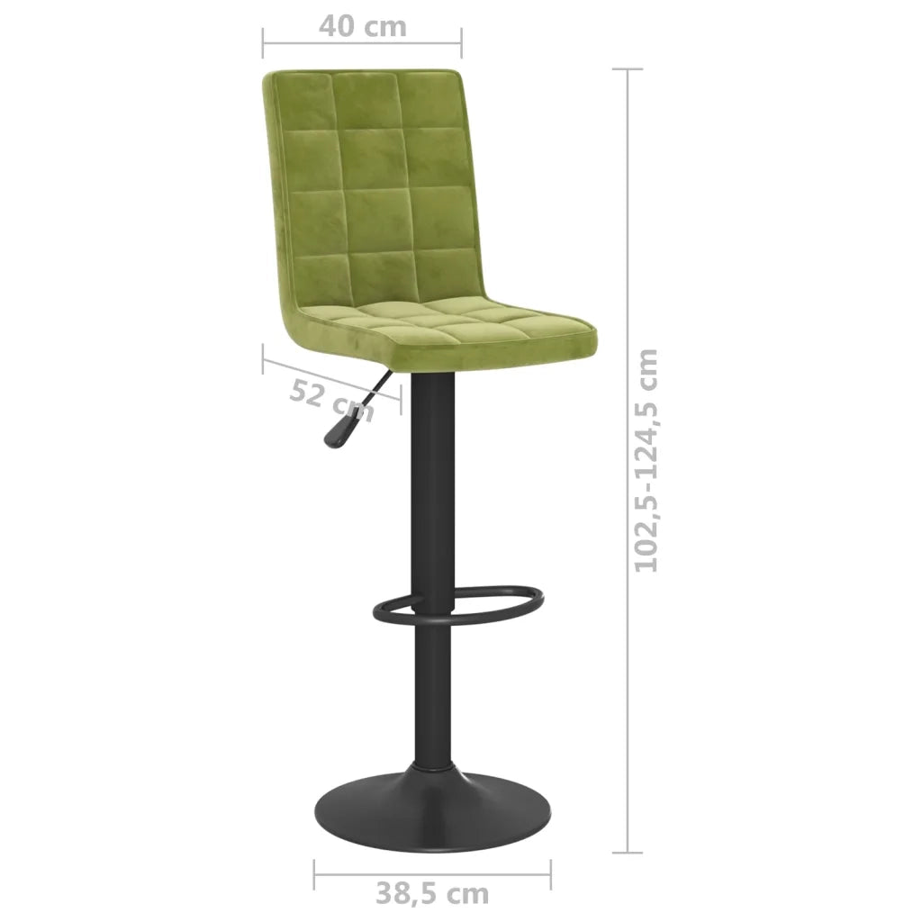 Sgabelli da Bar 2 pz Verde Chiaro in Velluto 335765