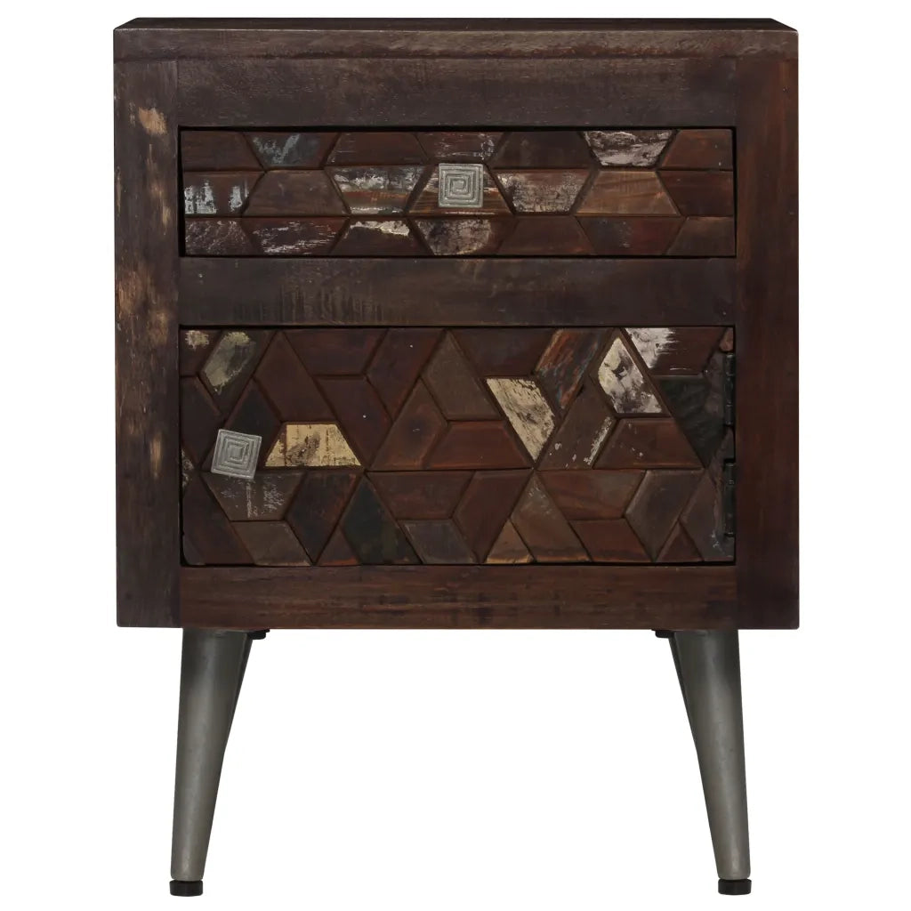 Comodino in Legno Massello di Recupero 40x30x50 cm 245916