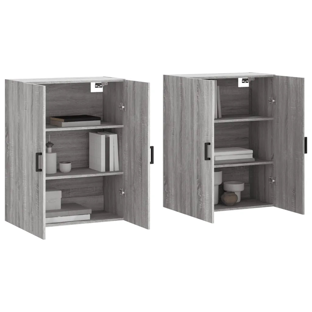 Mobili a Parete 2 pz Grigio Sonoma 69,5x34x90 cm 3195625