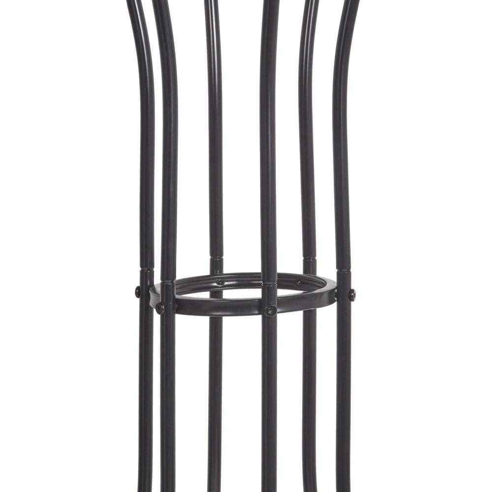 Appendiabiti in metallo argentato da 165 cm, appendiabiti autoportante, industriale e moderno, pezzo d'arredamento per corridoio.