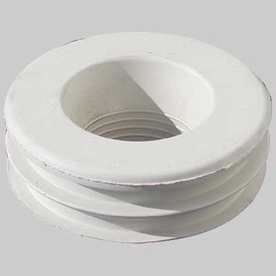 MORSETTO PER WC IN GOMMA BIANCA  mm 60 per canotti Ø 30÷32     MADE IN ITALY