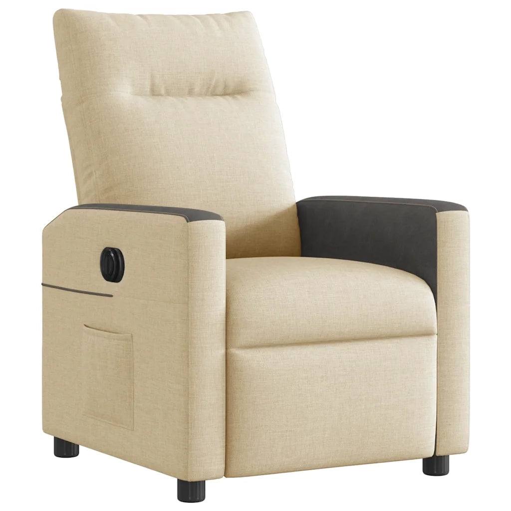 Poltrona Elettrica Reclinabile Crema in Tessuto 3324042