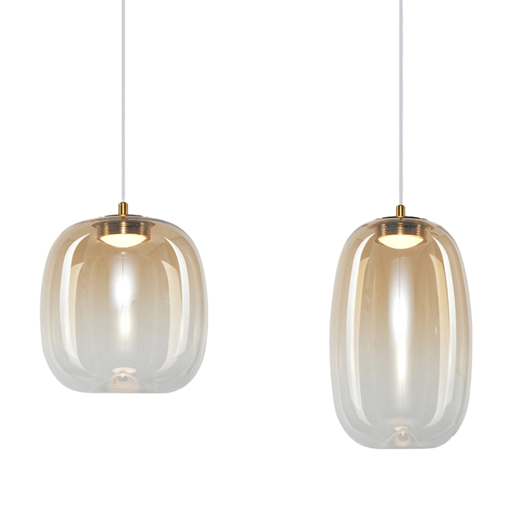 Lampada sospesa VASO ottone 4 vetri LED 15W 3000K Milagro