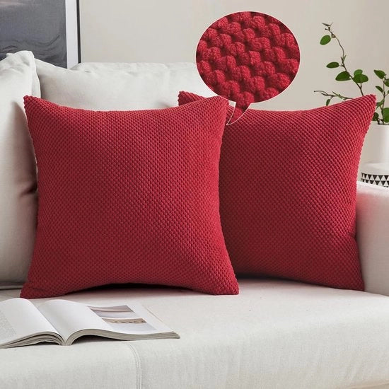 Set di 2 coprisacco Decorativo copri cuscino Tessuto decorativo coprisacco per cuscino Copri cuscino per divano Copri cuscino decorativo per cuscino morbido Copri cuscino per soggiorno e camera da letto 40x40cm Rosso