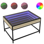 Tavolino da salotto | Tavolino da caff¨¨ | Tavolino da Soggiorno con LED Infinity Rovere Sonoma 70x50x41 cm