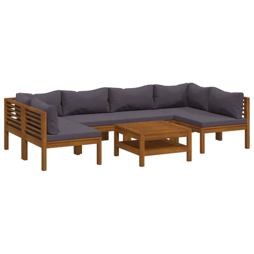 Set Divani da Giardino 7 pz con Cuscini in Massello di Acacia cod mxl 40767