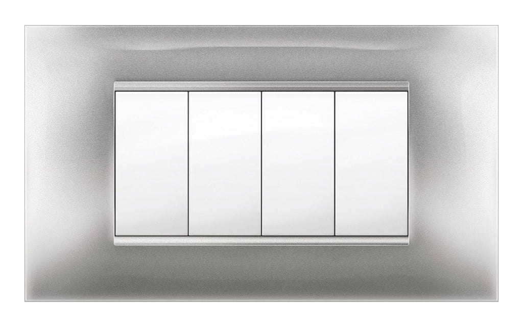 PLACCA MIVIDA PLANA ALLUMINIO CHIARO 4P- 1,0 pz
