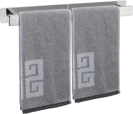 Oggetto di supporto per asciugamani in acciaio inossidabile - Montaggio a muro o autoadesivo - Impermeabile e resistente all'ossidazione - Ideale per bagno e cucina (40 cm, cromato)