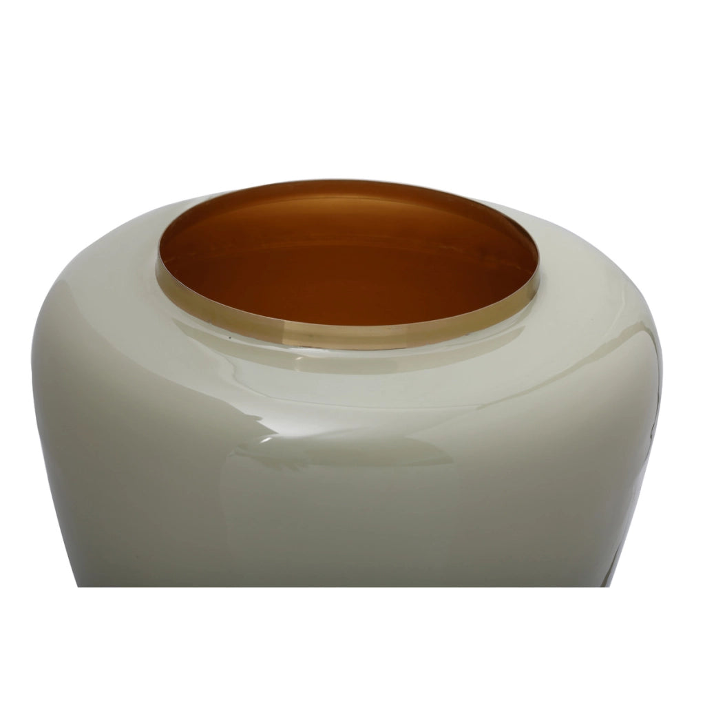 Vaso decorativo Artisse in metallo menta e oro