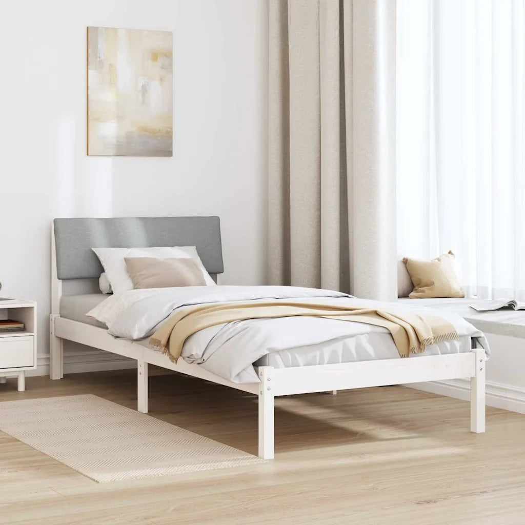 Struttura del Letto Bianco e grigio chiaro 90 x 190 cm