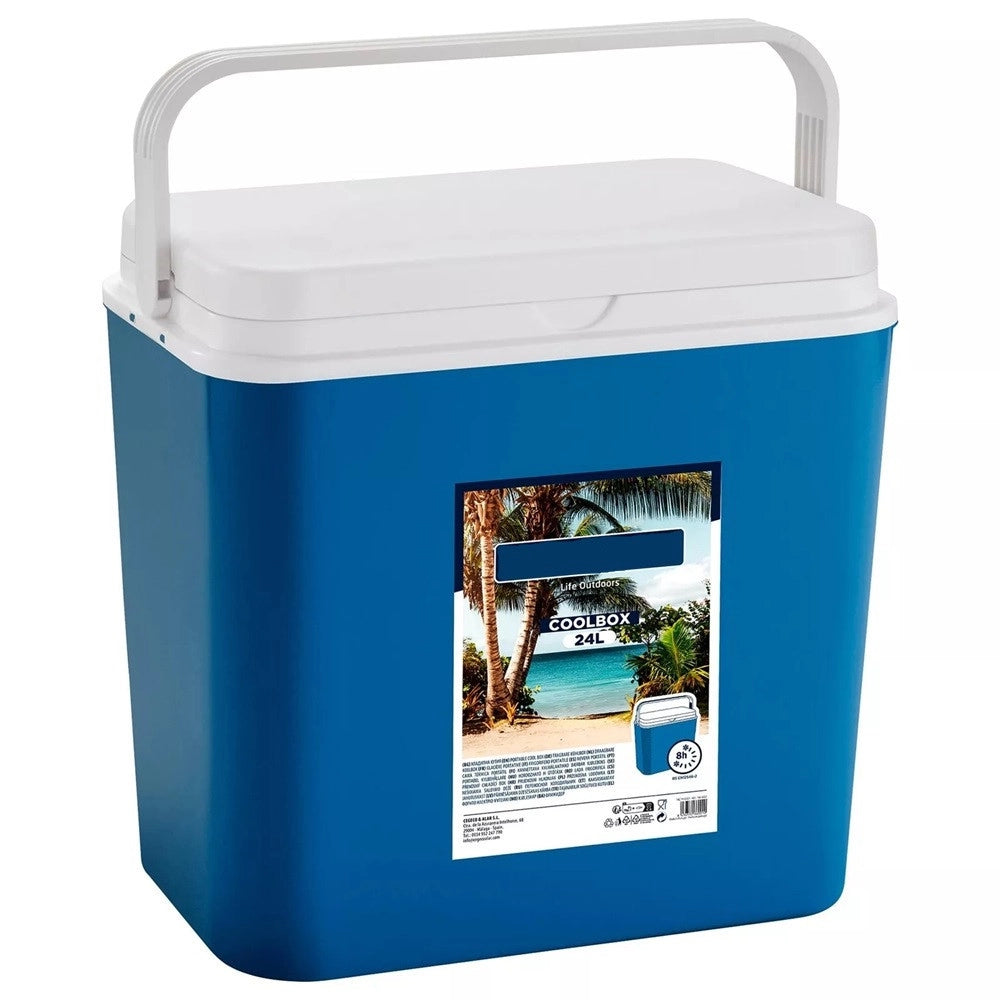 Trade Shop - Borsa Frigo Passivo Portatile Grande Blu 24lt Isolata Per Campeggio Viaggio Picnic 860010 -