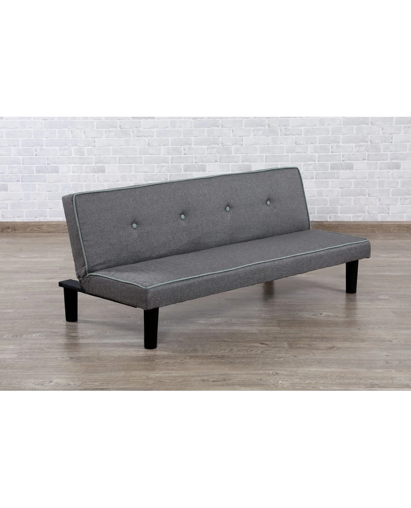 Divano tre posti moderno, reclinabile a letto, lino grigio 166cm Sicorage Elian
