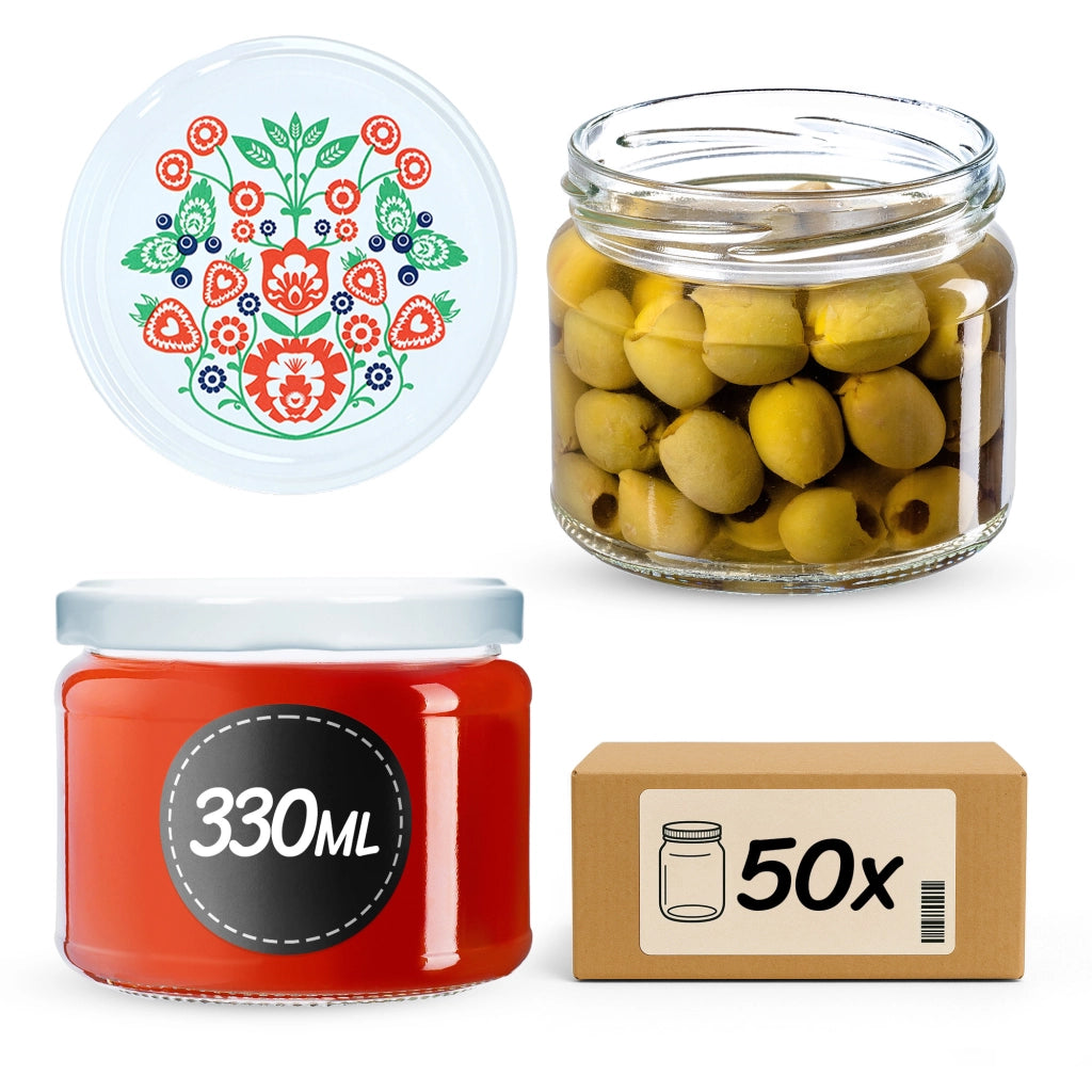 KADAX Sonka vasetti 330ml 50pz 82mm + coperchio "Folklore"