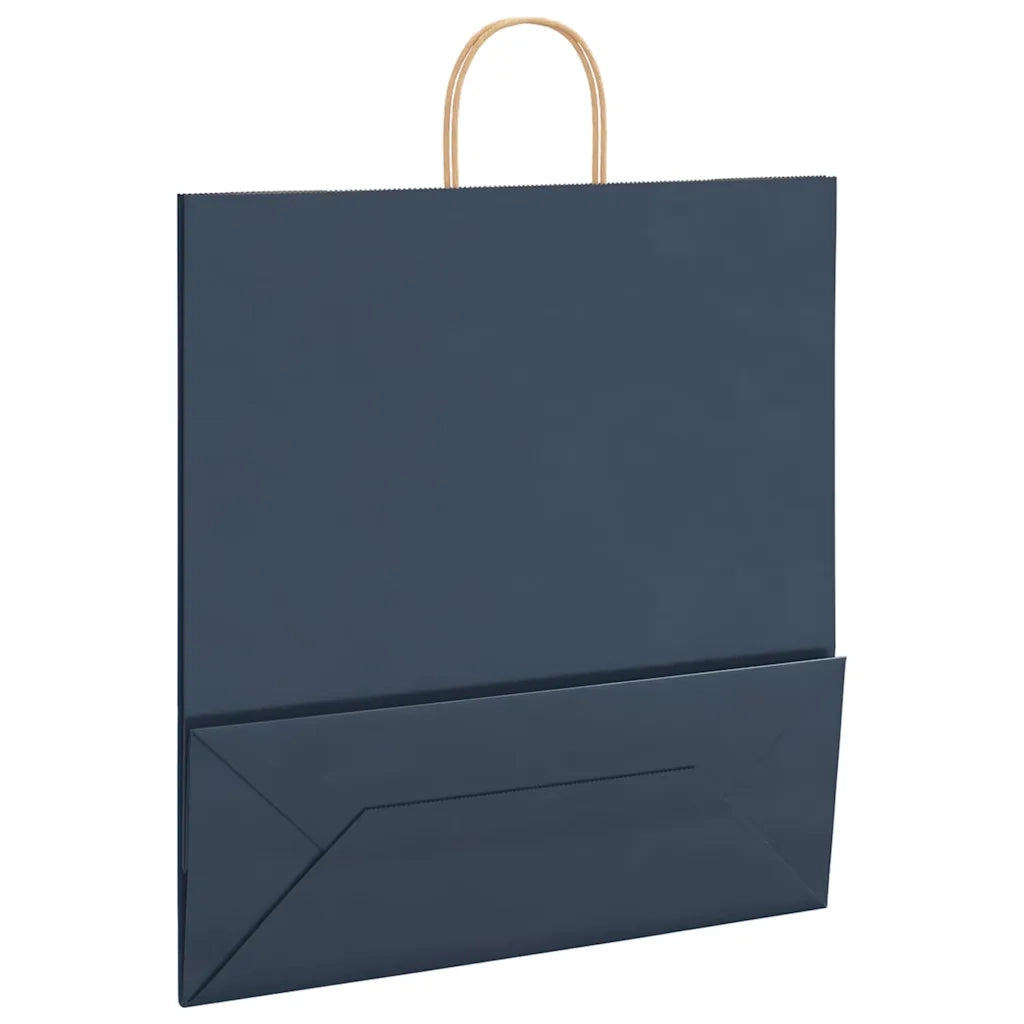 vidaXL Sacchetti di Carta 250 pz con Manici Blu 45x17x48 cm